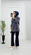Dx1564-Etnik Desen Takım-Mavi