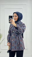 Dx1564-Etnik Desen Takım-Mavi