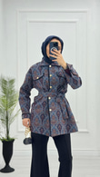 Dx1564-Etnik Desen Takım-Mavi