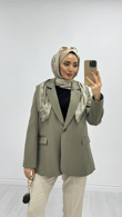 Dx2126-Şal Aksesuarlı Ceket-Haki
