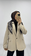 Dx2126-Şal Aksesuarlı Ceket-Krem