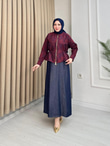 Dx2556-Ceketli İkili Elbise-Lacivert