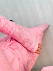 Ed6798-Desenli Vual Elbise-Pembe