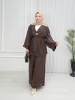 Fb5366-Safir Pantolon Takım-Koyu Kahverengi