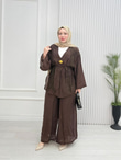 Fb5366-Safir Pantolon Takım-Koyu Kahverengi