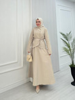 Fd3431-Kayra Etekli Takım-Bej
