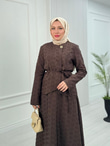 Fd3431-Kayra Etekli Takım-Kahverengi