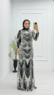 Fx3844-Begonvil Abiye-Siyah