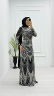 Fx3844-Begonvil Abiye-Siyah