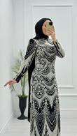 Fx3844-Begonvil Abiye-Siyah