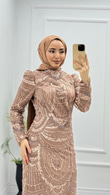 Fx3844-Begonvil Abiye-Tozlu Pembe