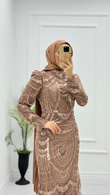 Fx3844-Begonvil Abiye-Tozlu Pembe