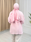 Gb0012-Müslin Kimono-Açık Pembe