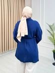 Gb0012-Müslin Kimono-Mavi