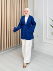 Gb0012-Müslin Kimono-Mavi