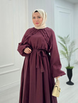 Gw2560-Lisa Vual Maxi Elbise-Mürdüm