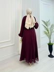 Gw2560-Lisa Vual Maxi Elbise-Mürdüm