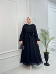 Gw2560-Lisa Vual Maxi Elbise-Siyah