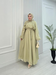Gw2560-Lisa Vual Maxi Elbise-Yeşil