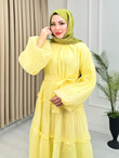 Gw5301-Soft Romance Elbise-Sarı