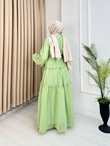 Gw5301-Soft Romance Elbise-Yeşil