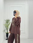 Gx1079-Leopar Takım-Koyu Kahverengi