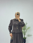 Gx1656-Melisa Takım-Koyu Kahverengi