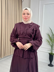 Gz4466-Asalet Etekli Takım-Mürdüm