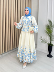 Hx4465-Lavinya Keten Takım-Mavi