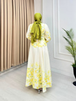 Hx4465-Lavinya Keten Takım-Sarı