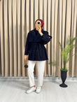 Hx4632-Kısa Kaban-Lacivert
