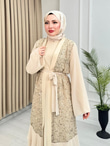 Hx5299-Deluxe Abaya-Bej