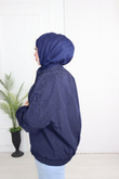 Hz4392-Ravella Taşlı Bomber Ceket-Lacivert