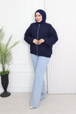 Hz4392-Ravella Taşlı Bomber Ceket-Lacivert