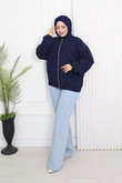 Hz4392-Ravella Taşlı Bomber Ceket-Lacivert