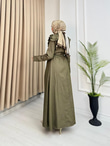 Jb2354-Pamuklu Denim Elbise-Yeşil
