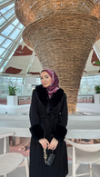 Jx0155-Kürklü Kaban-Siyah