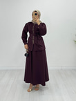 Jx1953-Düğmeli Takım-Bordo