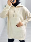 Jx5066-Peluş Kazak-Krem