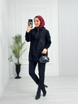 Jx5066-Peluş Kazak-Siyah