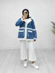 Jx9688-Winter Denim Kaban-Mavi