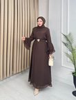 Kd5300-Vual Elbise-Kahverengi