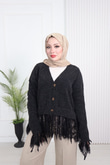 Kd7491-Yumuşak Triko V Yaka Kazak-Siyah