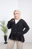 Kd7491-Yumuşak Triko V Yaka Kazak-Siyah