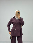 Kx1899-Alara Taşlı Takım-Mürdüm