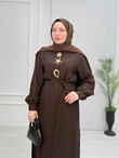 Kx5367-Sofya Pantolon Takım-Koyu Kahverengi