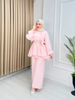 Kx5557-Venedik Pantolon Takım-Pembe