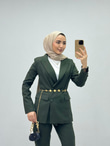 Kx9678-Blazer Takım-Haki