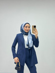 Kx9678-Blazer Takım-Lacivert