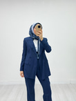 Kx9678-Blazer Takım-Lacivert